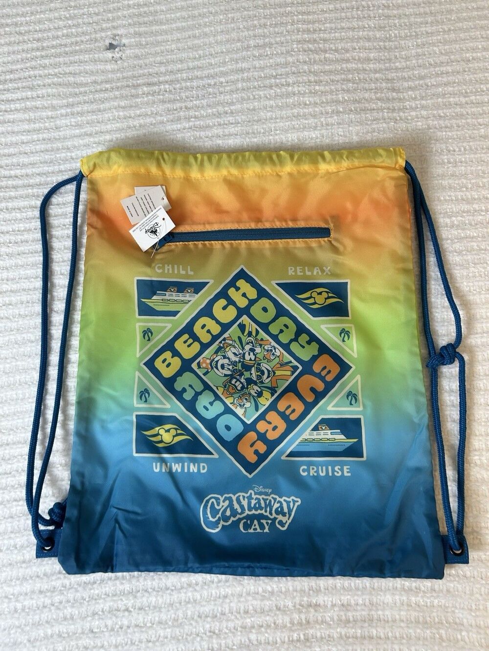 NEW DISNEY CRUISE LINE Castaway Cay Drawstring DCL Bag Backpack Beach LGBTQ NWT